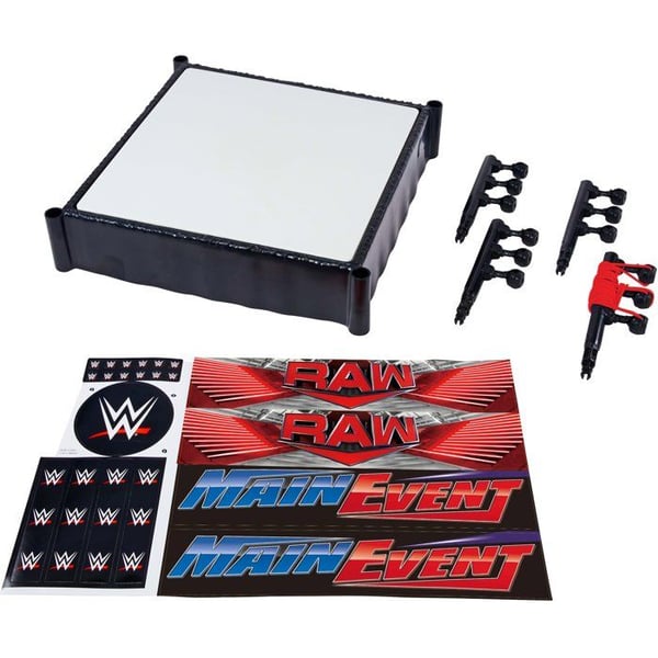 Mattel WWE set för wrestlingring med RAW och Main Event etiketter