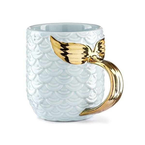 Blå sjöjungfrumugg med handtag Mermaid Tail Originalmugg