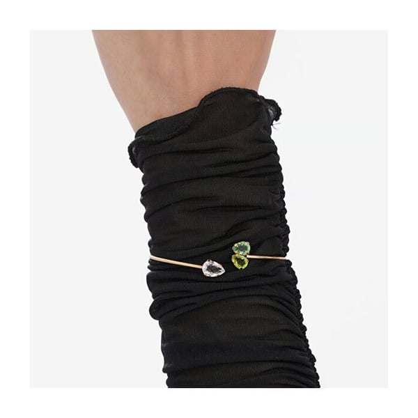 Massivguldpläterat armband med kristaller Bay A4894-24DP
