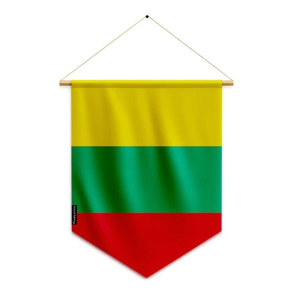 Fana – Litauens flagga – 30 x 45 cm – Polyester – Att hänga – Pixelforma