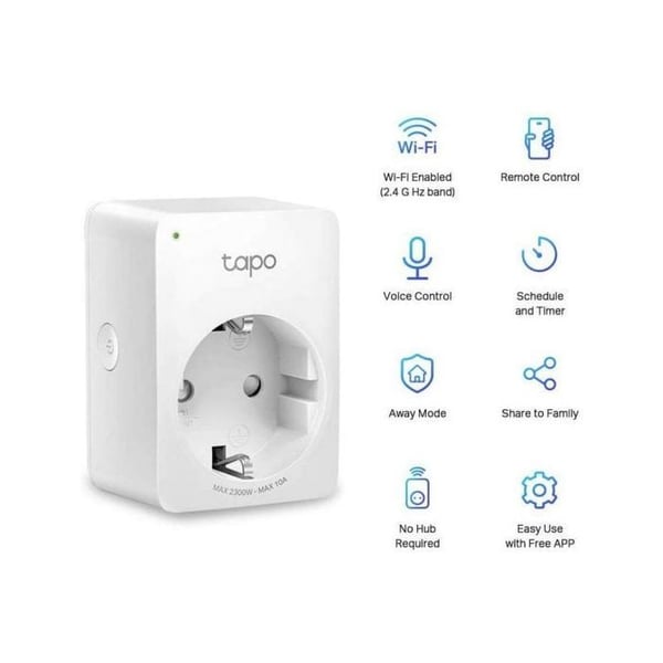 Mini smart plug - TP-Link - Tapo P100 - Pack of 2 - Wi-Fi - Röstkontroll