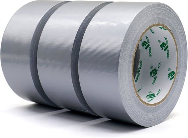 BOMEI PACK Unil - Grå Tygtejp, Heavy Duty Duct Tape 3 rullar 50 mm x 50 m för reparationsarbeten, fästning