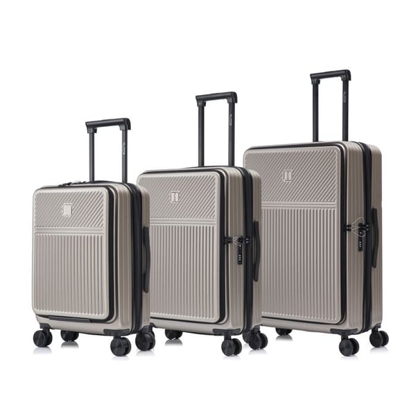 CELIMS Frankrike - Resväska Front Procket | Bagageset | 3 Delar | TSA-lås | Champagne