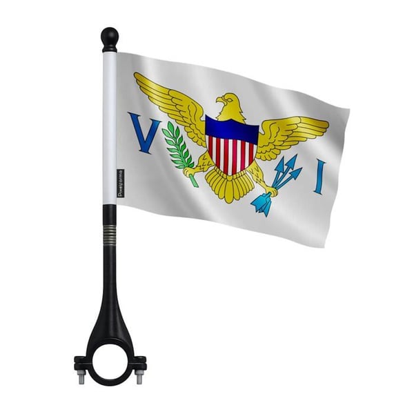 Virginöarna USA Flagga Cykel Polyester – 14 x 21 cm – Cykelflagga – 5 stycken