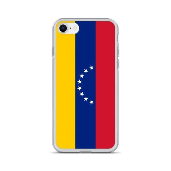 Telefonfodral – Venezuela Flagga – Kompatibel med iPhone 6 Plus – Mjukt Fodral – Slitstarkt och Stöttåligt – Silikon – Pixelforma