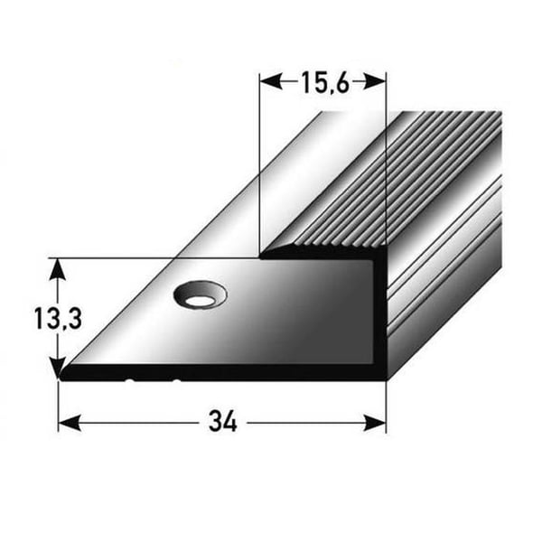 Infällningsprofil för parkett H med en ram på 13,3 mm av anodiserad aluminium, borrad i mörkbrons - 1000