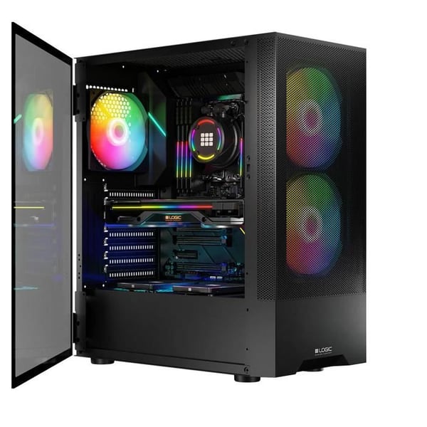 USB 3.0 kabinet - LOGIC - ARYA ARGB MINIDI - Sort farve - Kompakt - RGB belysning
