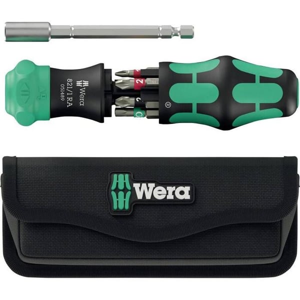 Wera Kraftform Kompakt 28 RA med väska, skruvmejsel med bitsfäste 1/4
