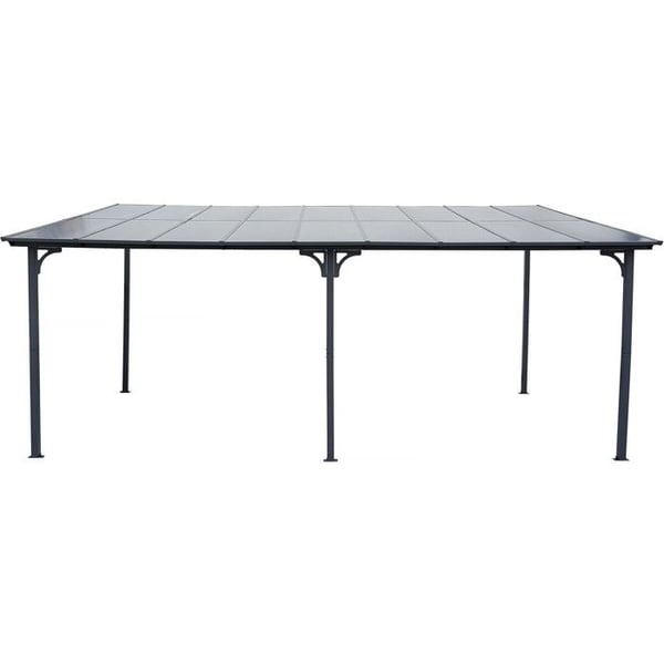 Pergola väggmonterad "Marvin" - 5.5 x 3 m - 545 x 298 x 243 cm - Mörkgrå