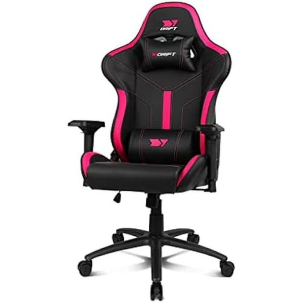 DRIFT GAMING Chair DR350 -DR350BP - Professionell spelstol, konstläder, 4D armstöd, tysta hjul, kolv