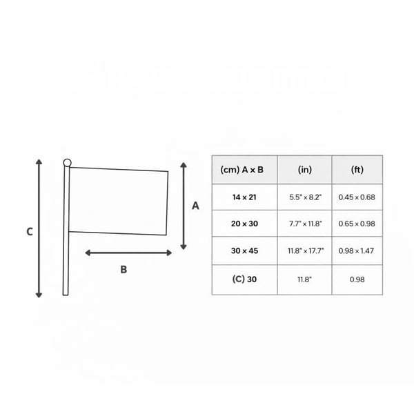Mini Flagga för Tchad – 30 x 45 cm – Att Hålla i Hand – Polyester – 1 styck – Pixelforma