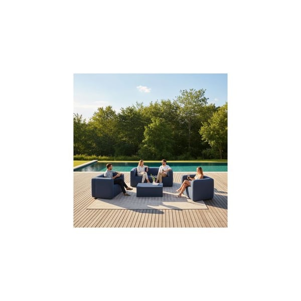 Inflatable soffa 5 platser - Terrakotta - Inomhus och utomhus - Blå