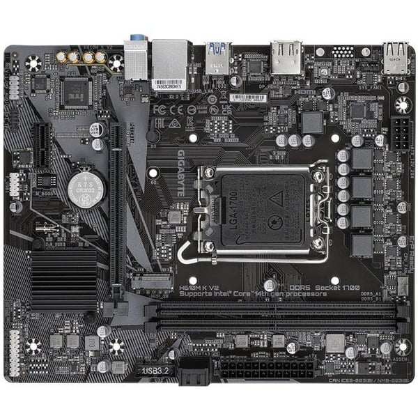 Moderkort - GIGABYTE - H610M K V2 DDR5 - Format Micro-ATX - Chipset Intel H610 - DDR5