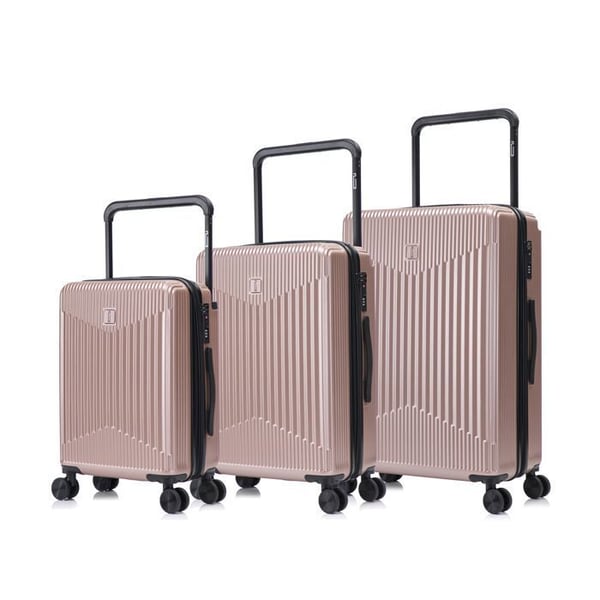 CELIMS Frankrike - Resväska Wide Trolley | Bagageset | 3 Delar | TSA-lås | Roséguld