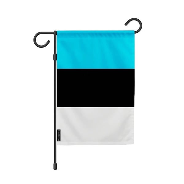Östoniens Trädgårdsflagga – 32 x 47.5 cm – Hållbar Polyester – Horisontellt Format – Utomhus – Pixelforma