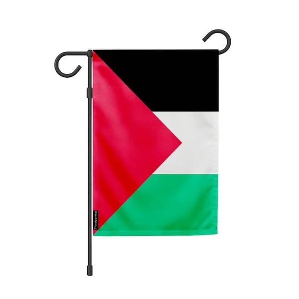 Palestinas Trädgårdsflagga – 32 x 47,5 cm – Hållbar Polyester – Horisontellt Format – Utomhus – Pixelforma