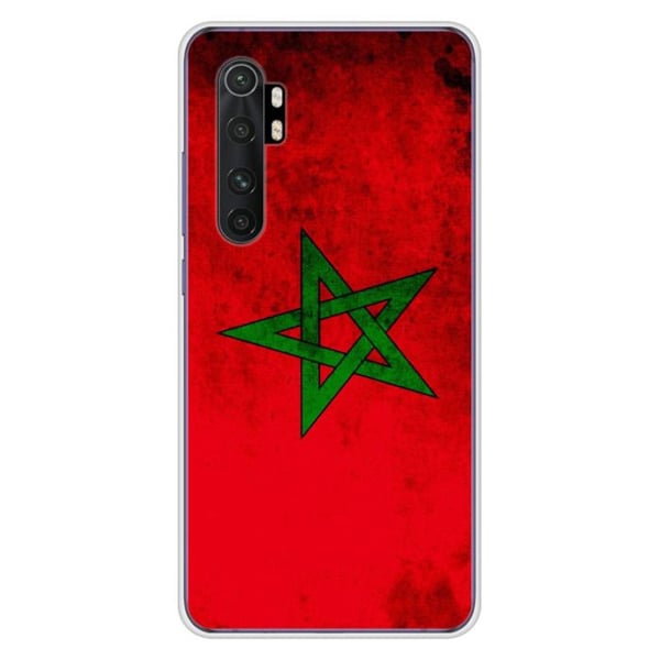 1001Coques - Silikonfodral kompatibelt med Xiaomi Mi Note 10 Lite - Marockansk flaggmotiv - Originaldesign tryckt i Frankrike
