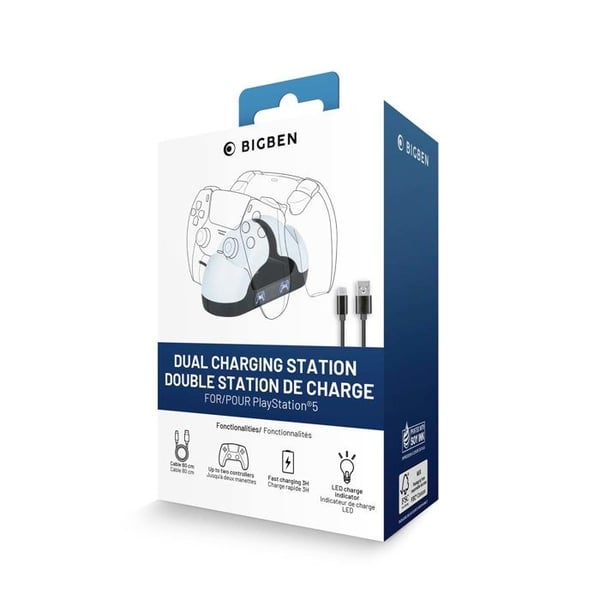 Dubbel laddningsstation för Nacon Playstation 5-kontroller