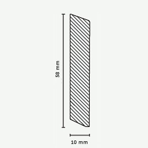 PROVISTON Sockel nr 418 i massivt trä 10 x 58 x 2400 mm Abachi att limma, skruva & spika 12 meter | 5 stycken