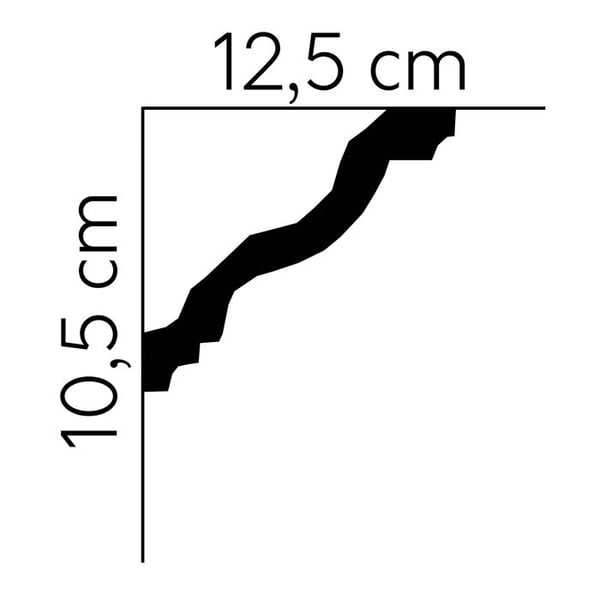 Mardom taklist MDB158 Profoam 125 x 105 x 2000 mm vit Stuckleiste