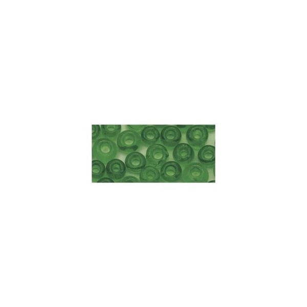 Rocailles, 2 mm ø, transparenta, grön, låda 17g