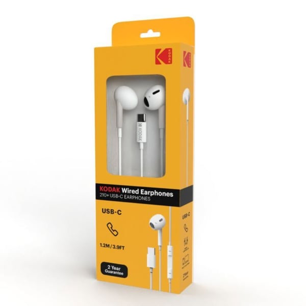 KODAK 210+ USB-C Hörlurar: Klar och Kraftfull Ljud på Alla Dina Enheter