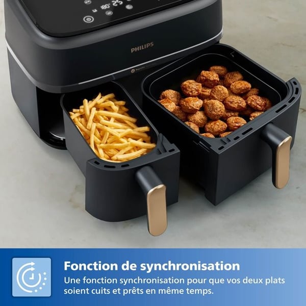 Philips Airfryer NA352 00 Dual Basket 9L 2750W svart koppar (NA352/00)