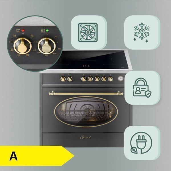 GURARI Induktionsspis E 913 RU BL Retro Spis 90 cm/ 121L