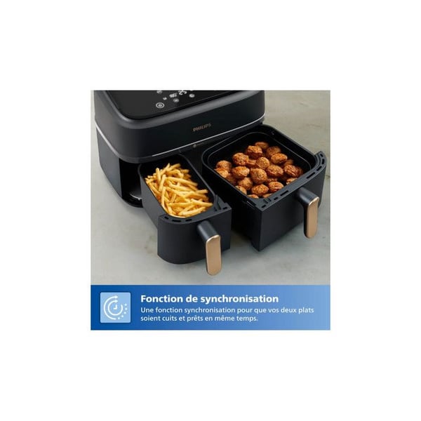 Philips Airfryer NA352 00 Dual Basket 9L 2750W svart koppar (NA352/00)