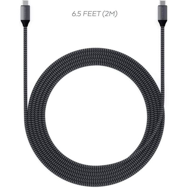 USB C-kabel - SATECHI - ST-TCC2MM - 2 m - Svart, Grå - 100 W effekt