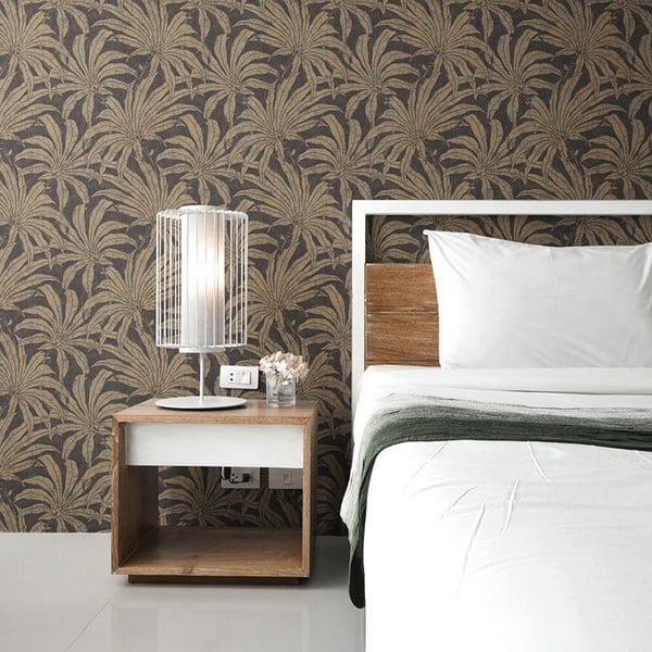 Papper Vägglenni Blommor M1-No.10998 Non-woven Svart Guld Tadessi 10.05 m x 0.53 m