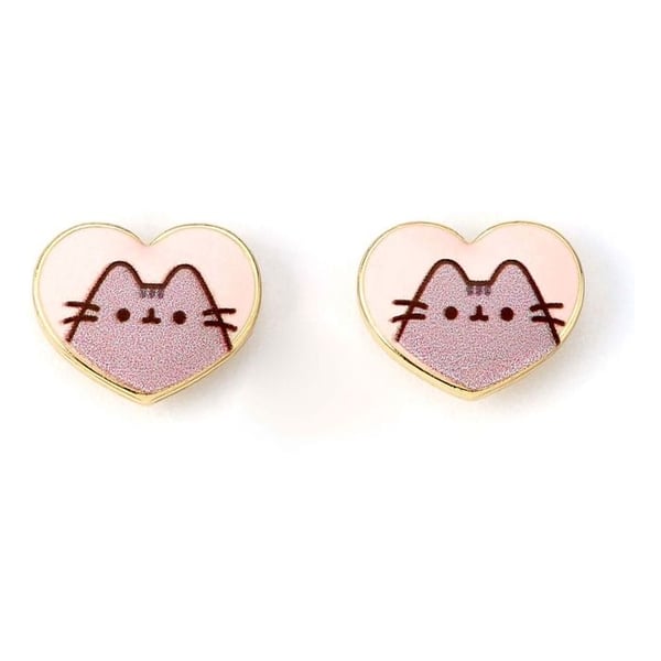 Carat Shop, The - Pusheen - Örhängen Stud Rosa och Guld Hjärta