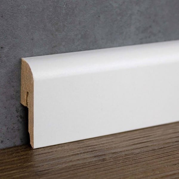 PROVISTON MDF vit 12 x 42mm rundad sockel belagd med melamin