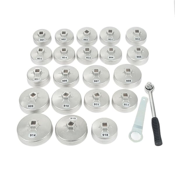 KIT MED OLJEFILTERNYCKEL 23 DELAR NYCKEL FÖR OLJEFILTER Aluminium -CYA