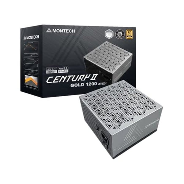 Nätaggregat ATX - MONTECH - Century II - 1200 W - 80 Plus Gold - Cybenetics Platinum - Modulare