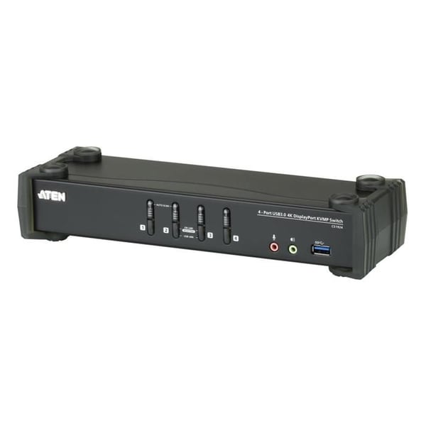 Switch KVM - ATEN - CS1924 - 4 portar - DisplayPort 4K - USB 3.0 - Ljud