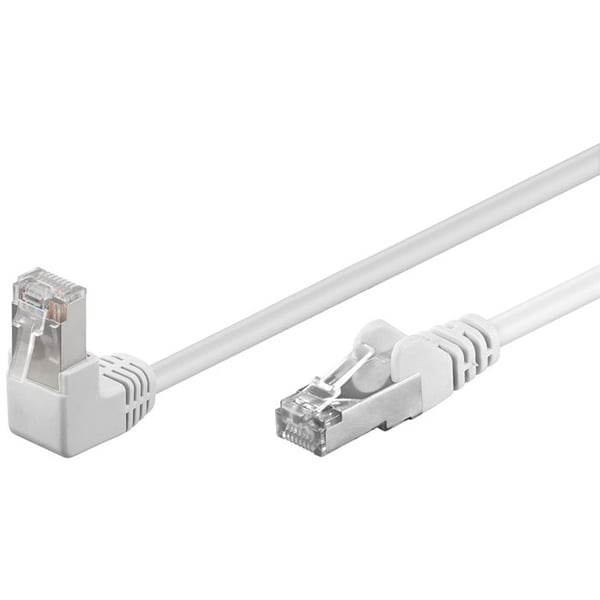 GOOBAY Nätverkskabel Cat 5e F/UTP 0,5 m RJ45 hane 90° skärmad vit - guldstift 3µ