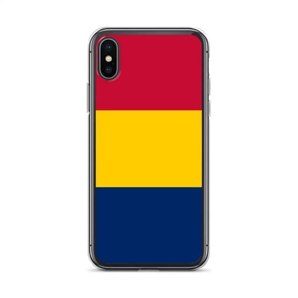 Telefonfodral – Tchads flagga – Kompatibel med iPhone XS Max – Mjuk etui – Slitstark och stöttålig – Silikon – Pixelforma