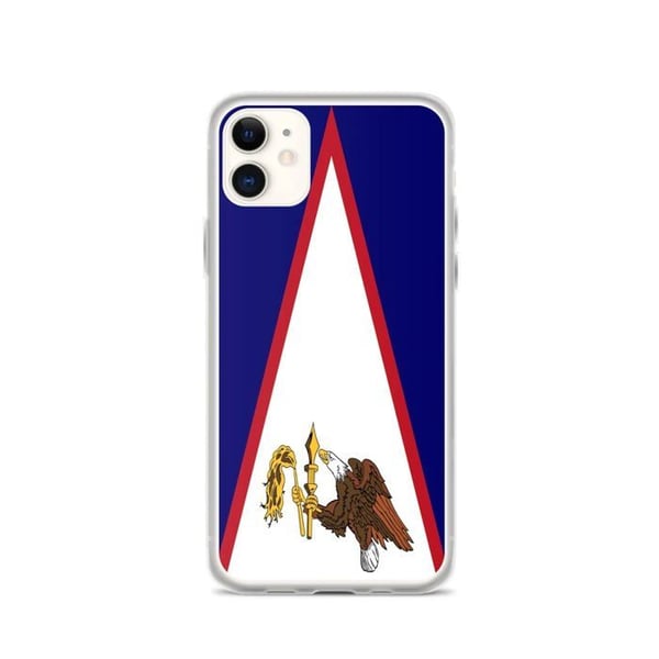 Telefonfodral – Amerikanska Samoa Flagga – Kompatibel med iPhone 11 – Mjukt Fodral – Motståndskraftigt och Stötsäkert - Silikon - Pixelforma