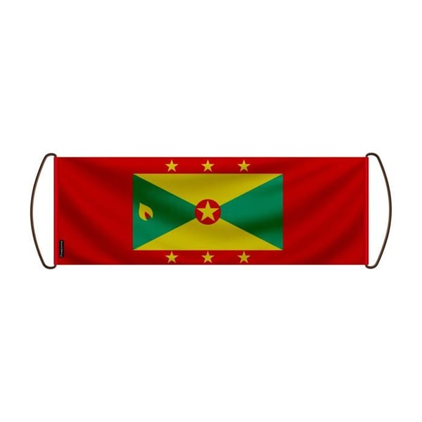 Rullbanner – Grenadas flagga – 24 x 70 cm – Polyester – Handflagga – Pixelforma