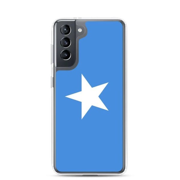 Mobilskal – Somaliens flagga – Kompatibel med Samsung Galaxy S21 Plus – Mjuk fodral – Slitstark och stötresistent – Pixelforma