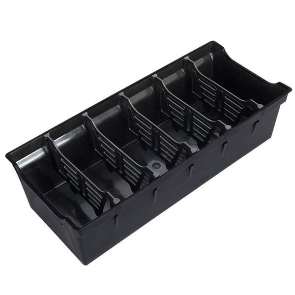 Kryddförvarare - Svart - Plast - 30 x 13 x 8 cm - 5 avskiljare - Hållbar