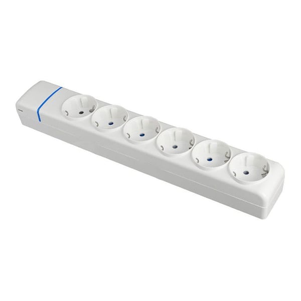 Grenuttag 6 Uttag - SOLERA - 41113 - Polykarbonat Vit - 16A 250V - Väggfäste