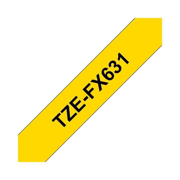 Flexibelt ID-band - Brother - TZeFX631 - Svart på gult - 1,2 cm x 8 m - 1 rulle