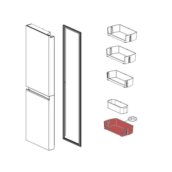 Balconnet inférieur (referens 241C) 413X203X106 mm Kylskåp, Kyl, Frys MAN64890001 LG