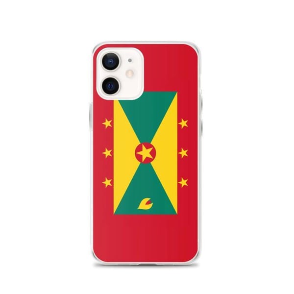 Mobilskal – Grenadans flagga – Kompatibel med iPhone 12 – Flexibelt fodral – Stöttåligt och chockresistent - Silikon - Pixelforma