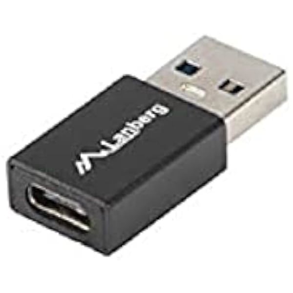 USB-adapter - Lanberg - Typ-C/USB Typ-A - USB 3.1 - Svart - Ansluter datorer och smartphones