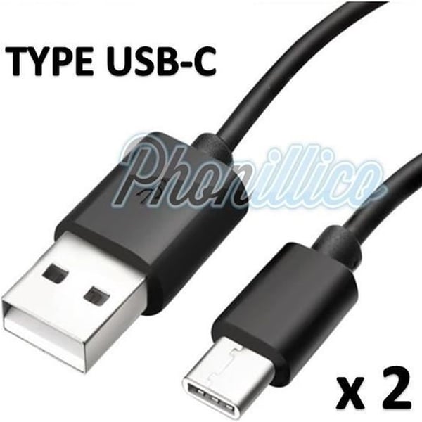Lot 2 USB-C-kablar Laddare Svart kompatibel med Samsung Galaxy S8+ / S8 PLUS - Phonillico®