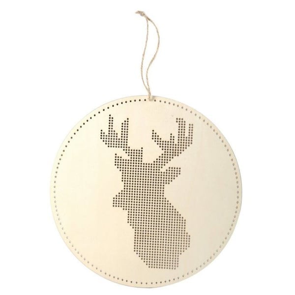 Graine Créative - Broderiupphängning Renhuvud i trä 22cm