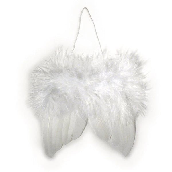 Änglavingar i fjädrar, vita, 10cm, 2 st. Änglavingar i fjädrar, vita, 10cm, 2 st.